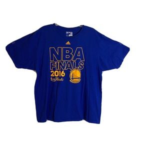 Adidas Warriors 2016 Finals Go To Tee 2XL Fits Small NBA Shirt Blue